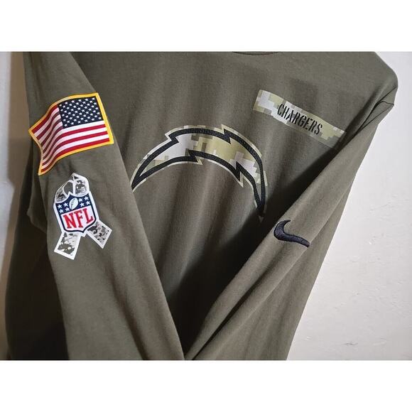 Los Angeles Charges Salute To Service Nike Shirt Mens Medium Green NFL Onfieldap - Picture 16 of 16
